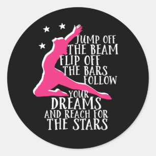 Sticker Rond Gymnastique motivationnelle Citation Gymnaste Athl