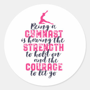 Sticker Rond Gymnastique motivationnelle Citation Gymnaste spor