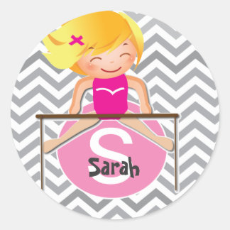 Sticker Rond Gymnastique personnalisée Bars pour filles