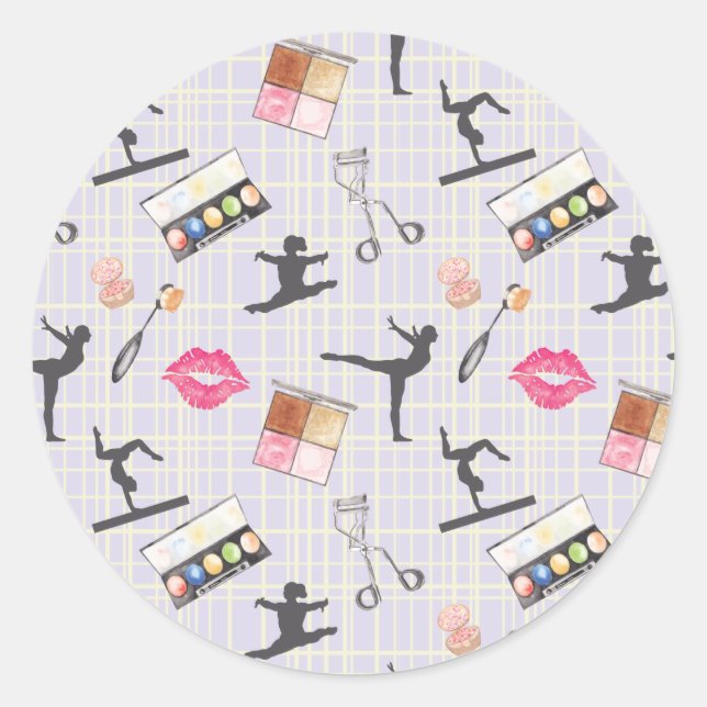 Sticker Rond Gymnastique pour filles - Maquillage pour filles (Devant)