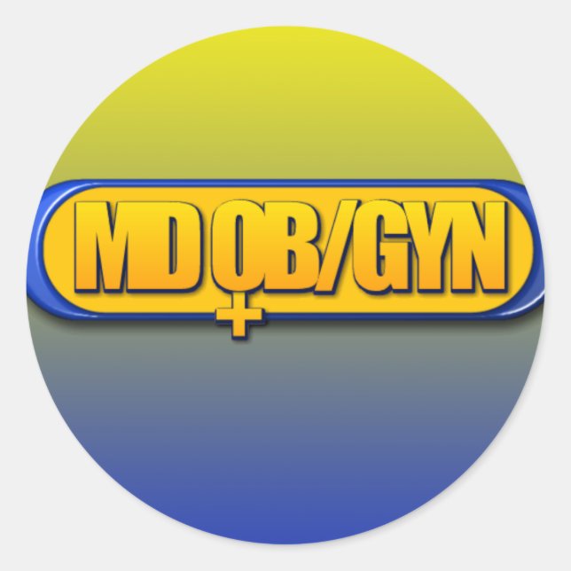 STICKER ROND GYNÉCOLOGIE OVALE D'OBSTÉTRIQUE DE LOGO DE DM (Devant)