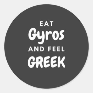 Sticker Rond Gyros et Fee Greek - Cadeaux pour les Grecs