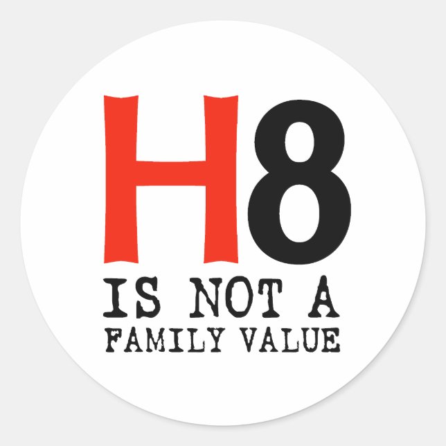 Sticker Rond H8 n'est pas une valeur de famille (Devant)