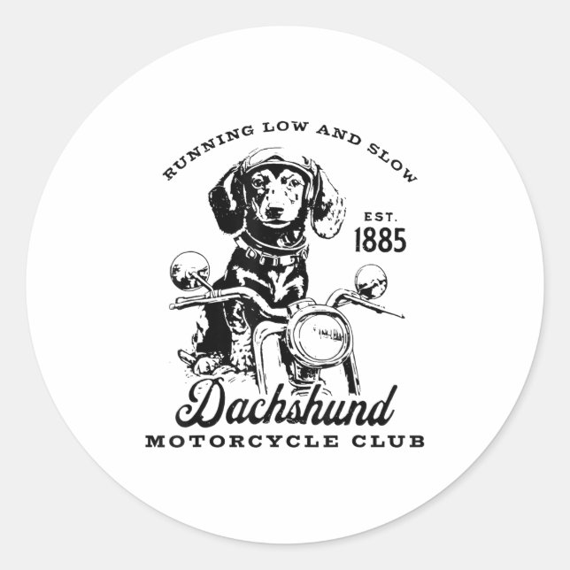 Sticker Rond H&amp;h New Life Clothing Uni-adults Dachshund Mot (Devant)