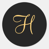 H initial de couleur or sur le monogramme noir Cl