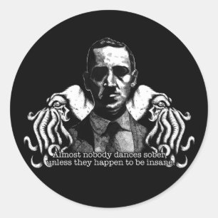 Sticker Rond H.P. Lovecraft Cthulu