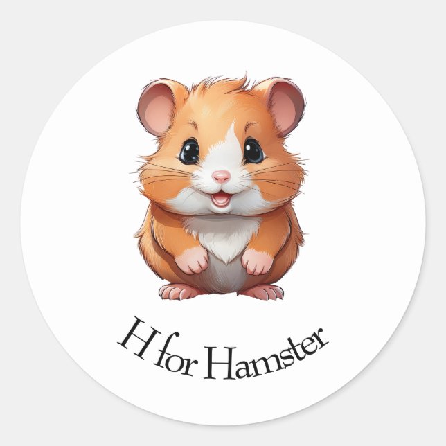 Sticker Rond H pour Hamster (Devant)