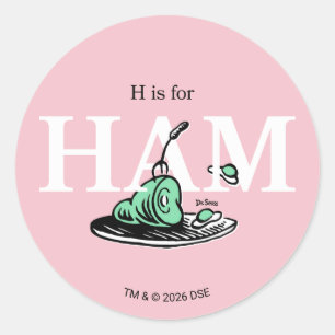Sticker Rond "H pour JAMBON" Conception de l'alphabet