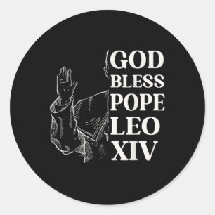 Sticker Rond Habemus Papam Nouveau Pape 2025 Dieu Béni Pape Leo