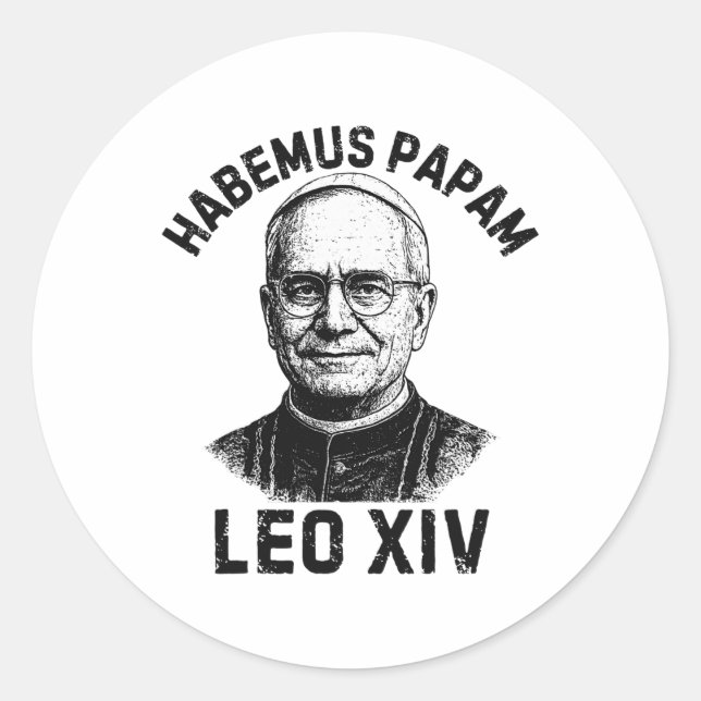 Sticker Rond Habemus Papam Pape Leo Xiv (Devant)