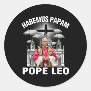 Sticker Rond Habemus Papam Pape Leo Xiv Chemt Viva Il Papa Pope
