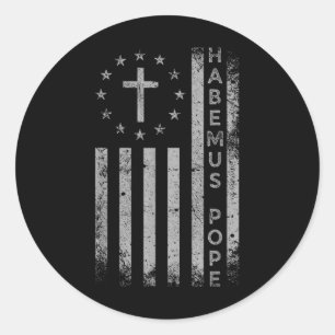 Sticker Rond Habemus Papam Pape Leo Xiv Église catholique Chris