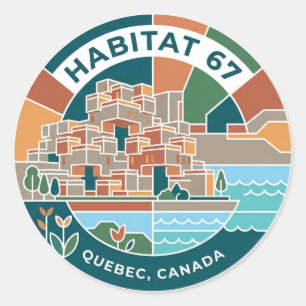 Sticker Rond Habitat 67 Canada