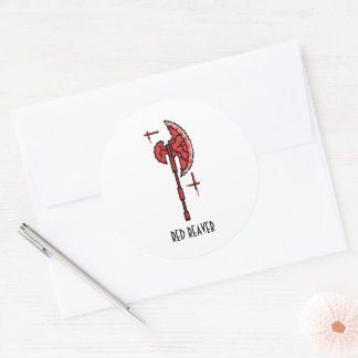 Sticker Rond Hache de bataille cramoisie Red Reaver Arme de fan