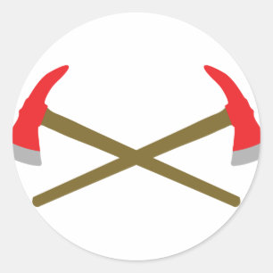 Sticker Rond hache de pompier traversé