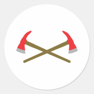 Sticker Rond hache de pompier traversé