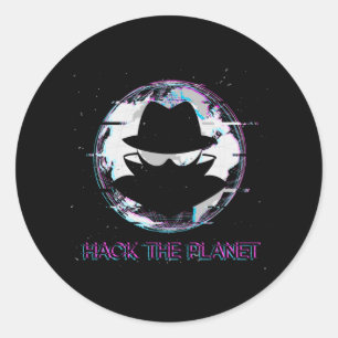 Sticker Rond Hack The Planet