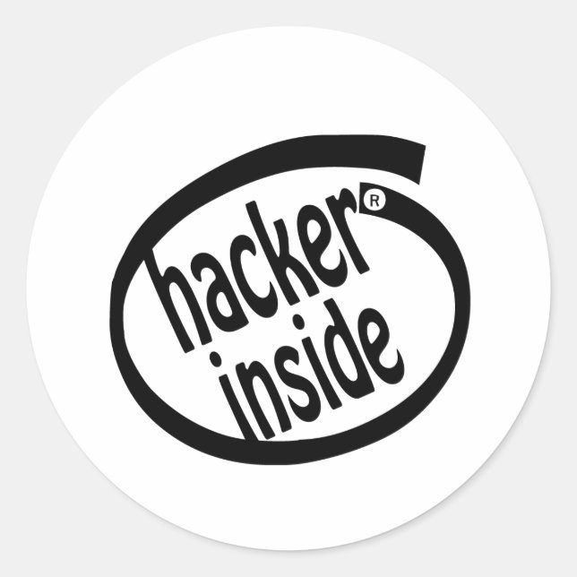 Sticker Rond Hacker à l'intérieur (Devant)