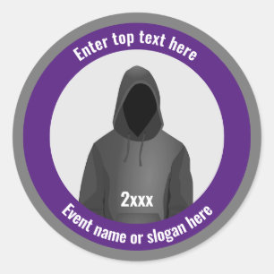 Sticker Rond Hacker IT & Cyber Security avec son propre texte s