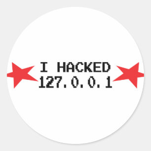 Sticker Rond hacker piraté 127.0.0.1