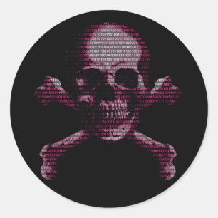 Sticker Rond Hacker Sket Crossbones