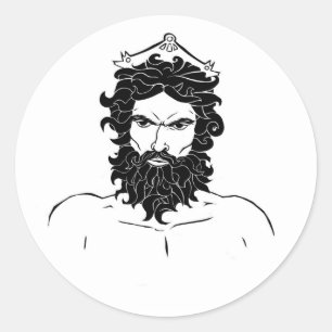 Sticker Rond Hadès noir et blanc