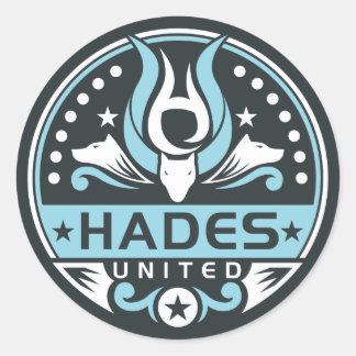 Sticker Rond Hades United Logo Navy Blue