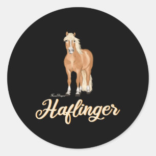 Sticker Rond Haflinger Horse Rider Haffi Motif