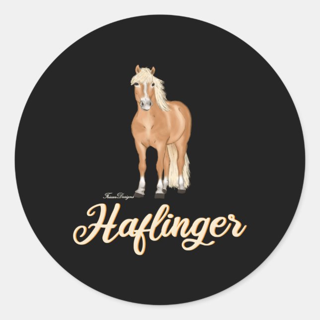 Sticker Rond Haflinger Horse Rider Haffi Motif (Devant)