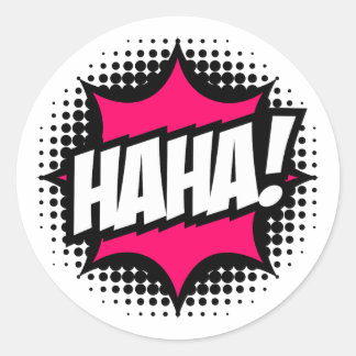 Sticker Rond HAHA ! Style de bande dessinée