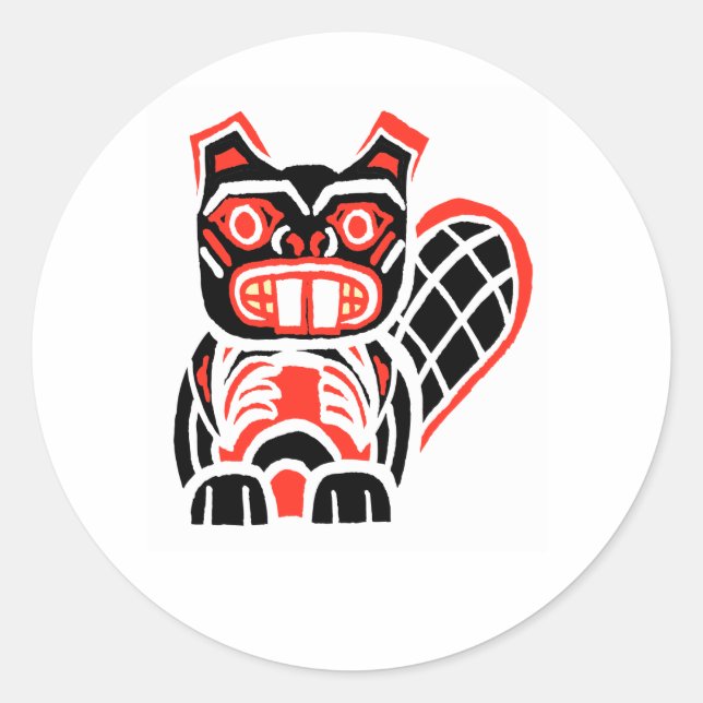 STICKER ROND HAIDA BEAVER (Devant)