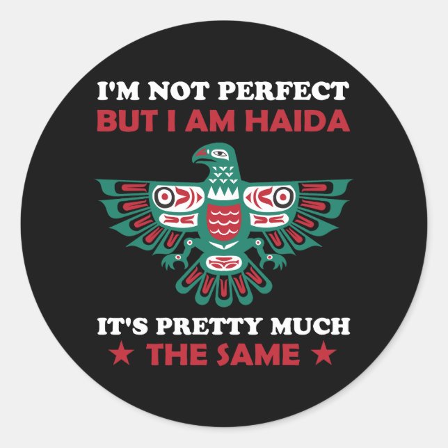 Sticker Rond Haida Eagle Haida Nation Amérindienne idée de cade (Devant)