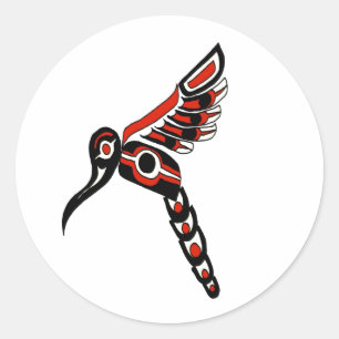 Sticker Rond Haida Humming Bird