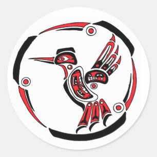 Sticker Rond Haida Hummingbird
