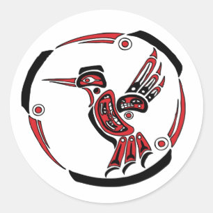 Sticker Rond Haida Hummingbird