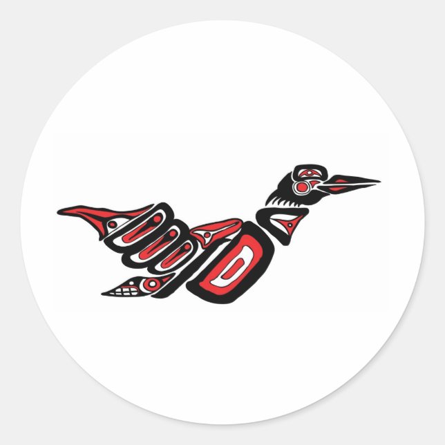 Sticker Rond Haida Loon (Devant)