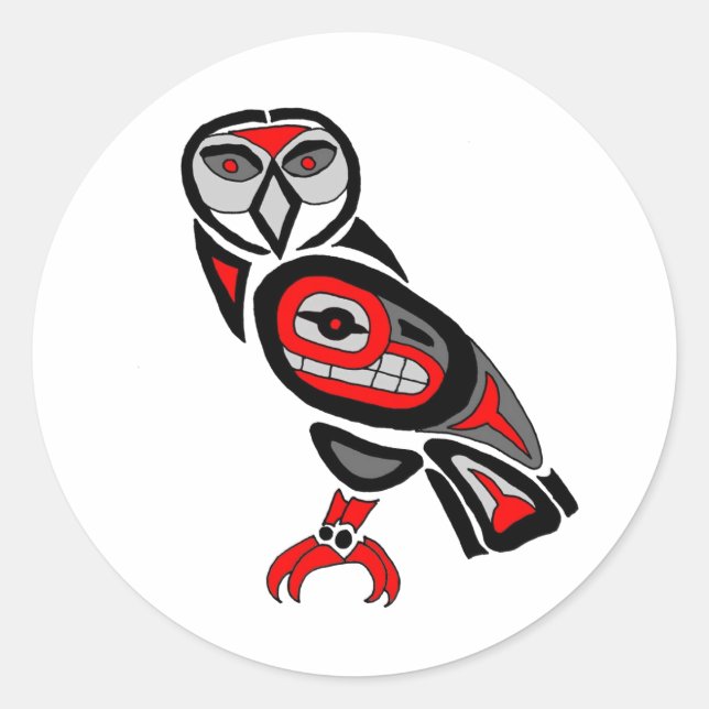 Sticker Rond Haida Owl 2014 (Devant)
