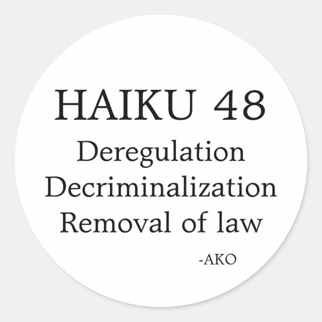 STICKER ROND HAIKU 48 (Devant)