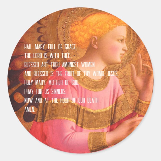 Sticker Rond   Hail, Mary, full of grace, the Lord is with thee (Devant)