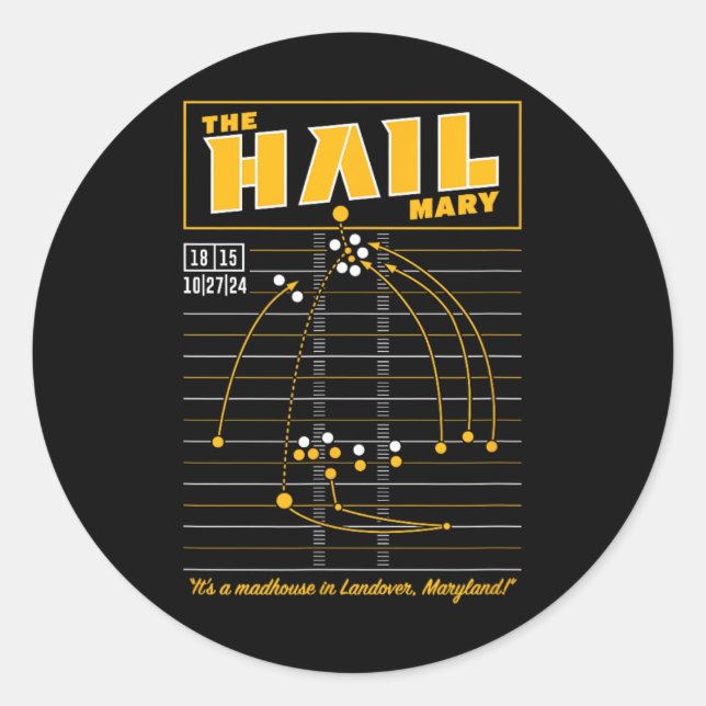 Sticker Rond Hail Mary - Washington (Devant)