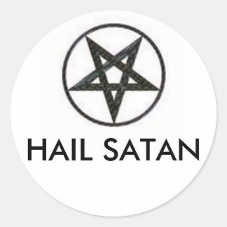 STICKER ROND HAIL SATAN