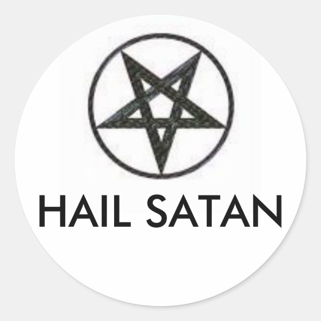 STICKER ROND HAIL SATAN (Devant)