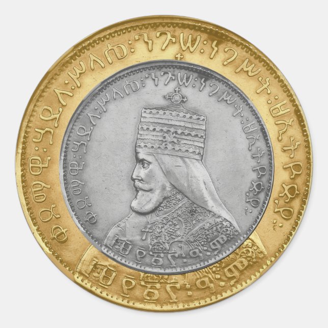 Sticker Rond Haile Selassie Jah Rastafari Reggae Rasta Roots  (Devant)