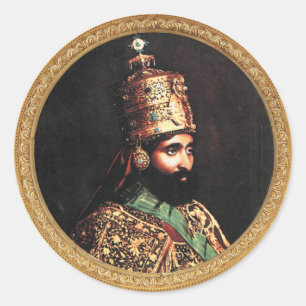 Sticker Rond Haile Selassie Jah Tramafari Royal Roots