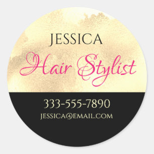Sticker Rond Hair Stylist Occupation do-it-yourself Nom Cellule