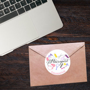 Sticker Rond Hairapist Coiffeur Coiffeur Stylliste Barber Desig