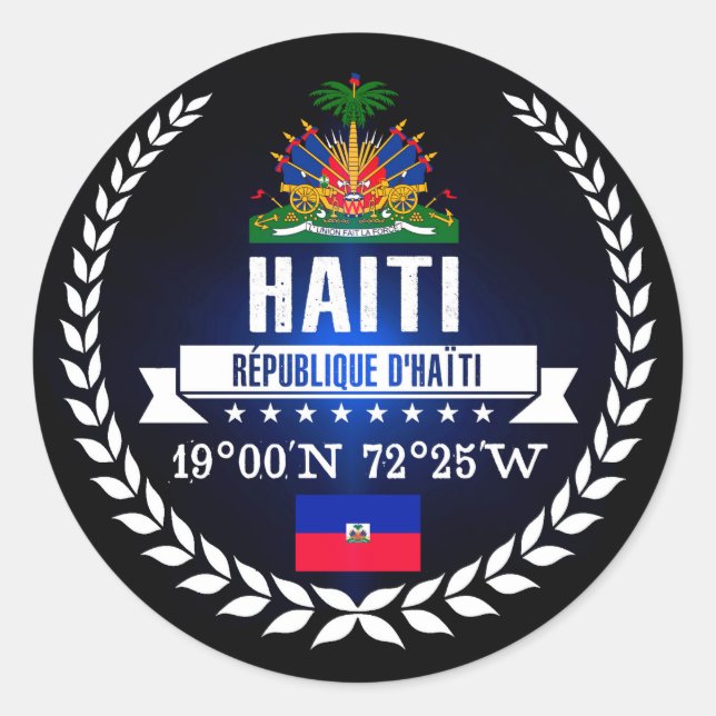 Sticker Rond Haïti (Devant)