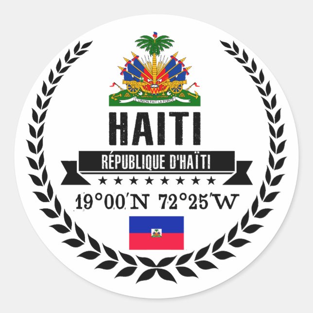 Sticker Rond Haïti (Devant)