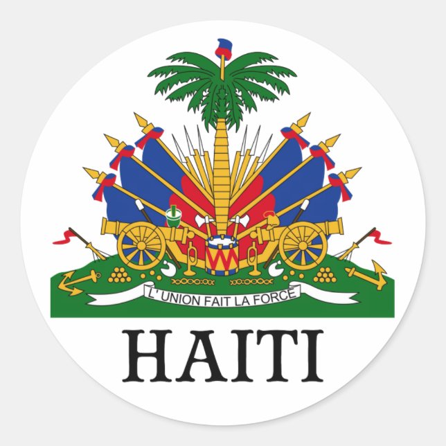 Sticker Rond HAÏTI - emblème/blason/drapeau/symbole (Devant)