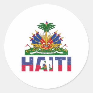 Sticker Rond Haïti Indépendance Drapeau haïtien Jour Drapeau ha